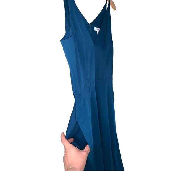 Dress The Population Iris Slit Crepe Gown In Peacock Blue/Teal size XL - Picture 7 of 13